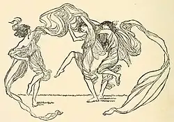 One of Claude A. Shepperson's illustrations of dancing girls, from Princess Mary's Gift Book