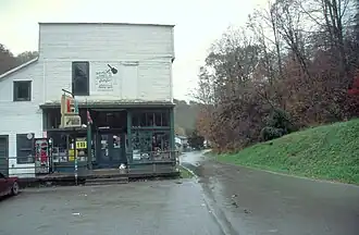 An old-fashioned country store stands by the roadside in Van Lear.