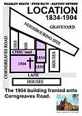 Situation of buildings showing the 1904 extension which is the main building today.
