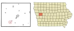 Location of Dow City, Iowa
