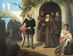 Christopher Columbus and His Son Lodged in the Convent of La Rábida, 1855