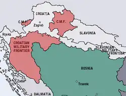 Map of the Croatian Military Frontier in 1868