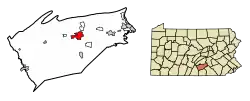 Location of Carlisle in Cumberland County, Pennsylvania