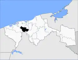 Location of the municipality within Tabasco
