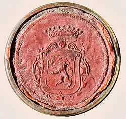 Seal with left hand for the Curtius baronets