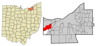 Location in Cuyahoga County, Ohio