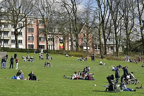 Crowd on the large lawn