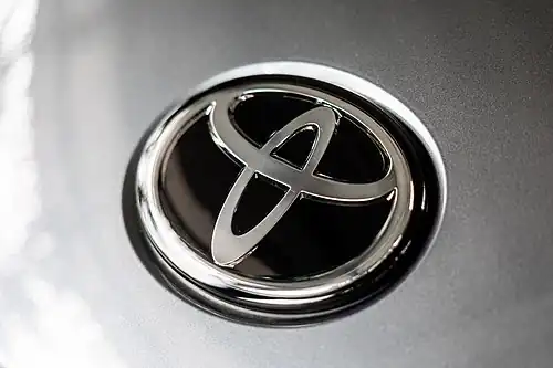 Toyota logo containing all letters of the name in the Latin alphabet.