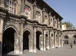 Courtyard façade of the Great Mosque of Diyarbakir, founded in the 7th century and rebuilt by the Seljuks and Artuqids in the 11th–12th centuries