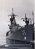 USS Mitscher (DDG-35) in port, 1977