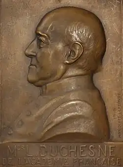 medallion of Louis Duchesne (1910), plaque