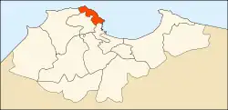 Map of Algiers Province highlighting Bab El Oued District