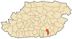 Location of Abi Youcef within Tizi Ouzou Province