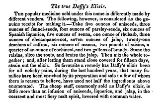 A recipe for Daffey's Elixir