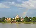 Dakshineswar Temple on the banks of the Hooghly river, a tributary of the Ganges.