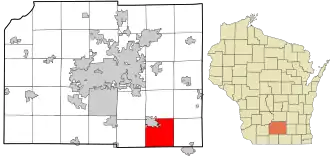Location in Dane County and the state of Wisconsin.
