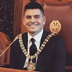 Danny Baker elected Mayor of Belfast (49243008166).jpg