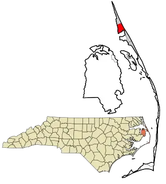 Location in Dare County, North Carolina