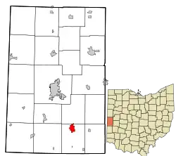 Location in Darke County and the state of Ohio