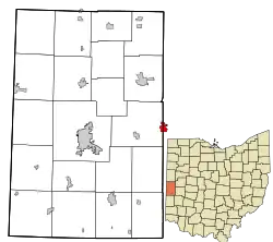 Location in Darke County and the state of Ohio.
