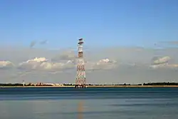The pylon in the Riga Reservoir (Daugava) in 2011