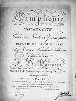 title page sheet music by Imbault