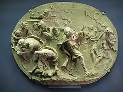 King David dancing before the Ark. Italian terracotta, c. 1660