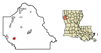 Location of Stanley in De Soto Parish, Louisiana.