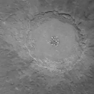 Debussy crater at a low incidence angle (34.4)