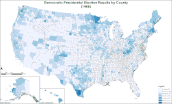 Democratic presidential election results by county