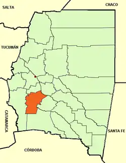 Location of Loreto Department within Santiago del Estero Province