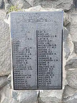 Plaque for fallen soldiers from WWII from Devonport