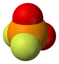 Spacefill model of difluorophosphate