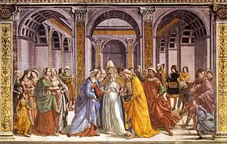 Marriage of Mary by Domenico Ghirlandaio, 1485-1490, at the Tornabuoni Chapel