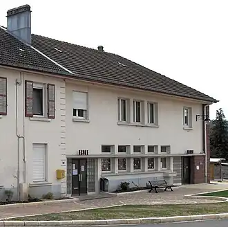 The town hall and school in Domfaing