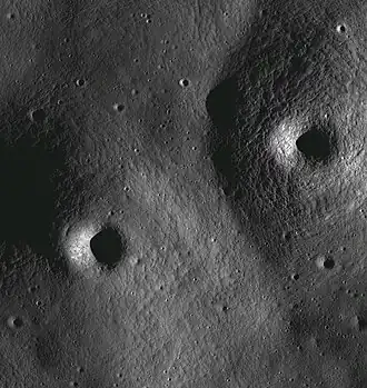 Closeup view of lava domes