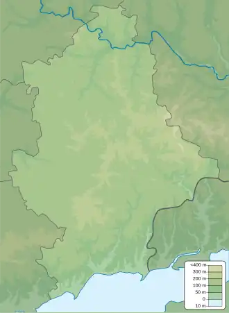 Dniproenerhiia is located in Donetsk Oblast