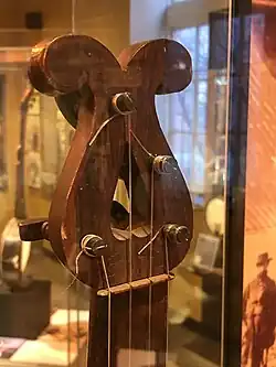 peghead from 1840s era banjo in &nbsp;American Banjo Museum