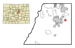 Location of the Franktown CDP in Douglas County, Colorado