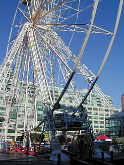 Four-car 30 m tall drive-in Ferris wheel at Harbourfront, Toronto, Canada, in 2004[185]