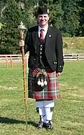 Drum major wearing a Glengarry bonnet