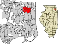 Location of Addison in DuPage County, Illinois.