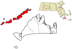 Location in Dukes County in Massachusetts