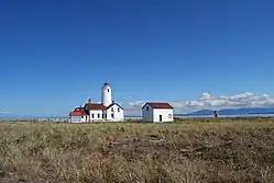 The New Dungeness Lighthouse located at the end of the spit