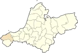 Location of Oulhaça within Aïn Témouchent province