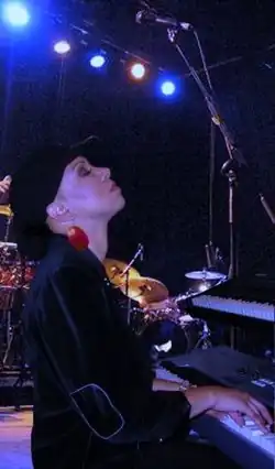 Eartha performing at a benefit concert in 2008