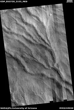 Channel network, as seen by HiRISE under HiWish program