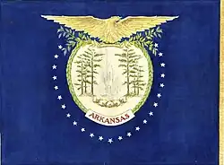 Flag 29: Eagle and Scenic Arkansas Flag