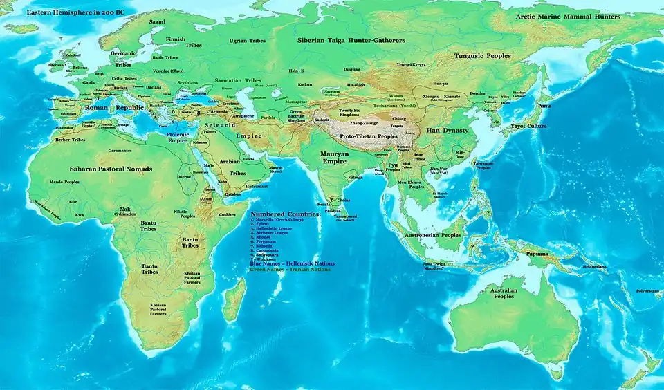 Image 22The Han dynasty and main polities in Asia c. 200 BC (from History of Asia)