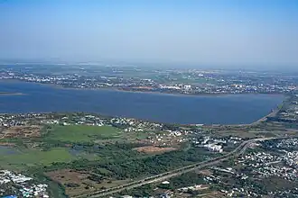 Aerial view of the lake from the southeast